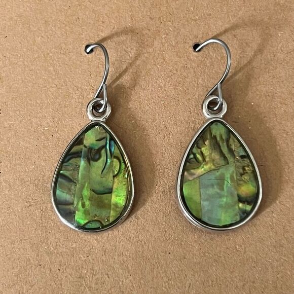 Bundle Sale 3 for $15 | Abalone Shell | Silver Tone Dangle Earrings - Picture 4 of 8